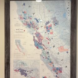 California Wine Map framed
