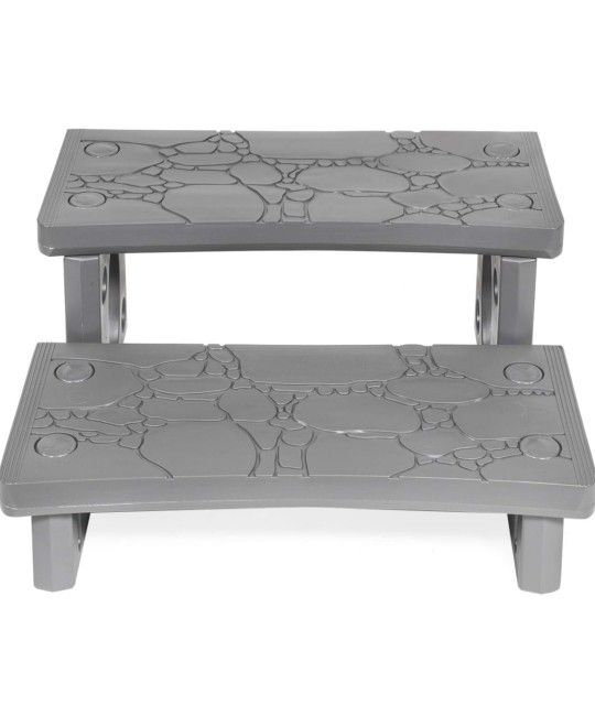 2-Step Spa Hot Tub and Pool Step Deck in White And