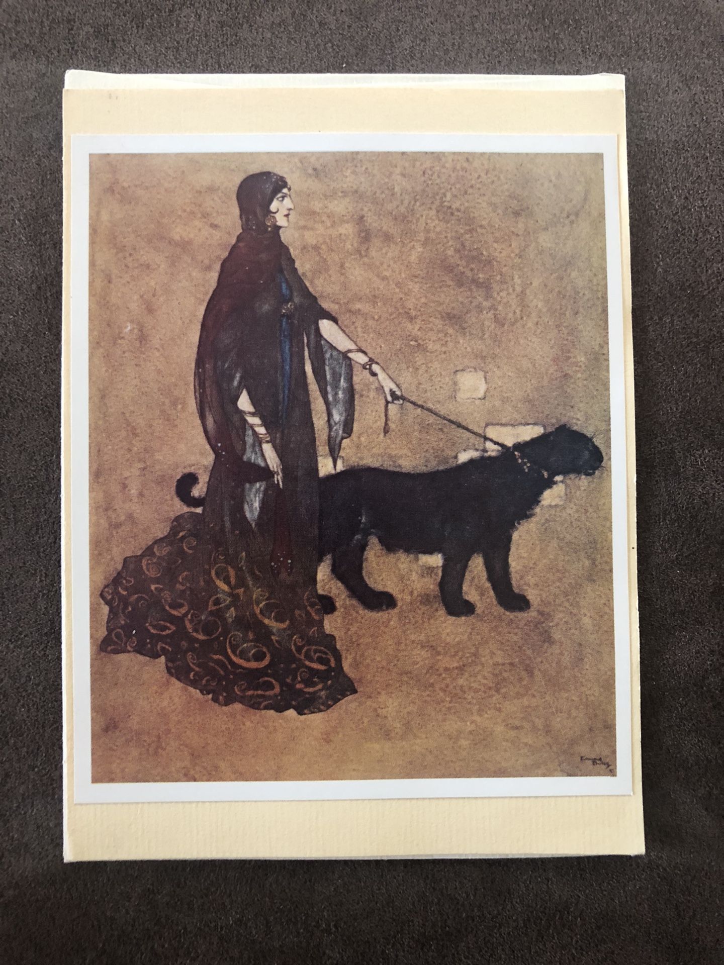 Vintage Green Tiger Press La Jolla Ca NOS Blank Greeting Card,