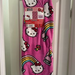 Pink Rainbow Cupcake Hello Kitty Blanket