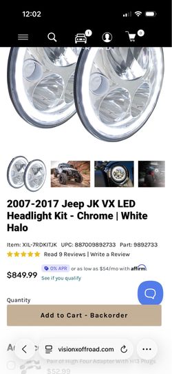 Jeep Wrangler JK New Headlight Set 2007-2017 with Jeep Accessories