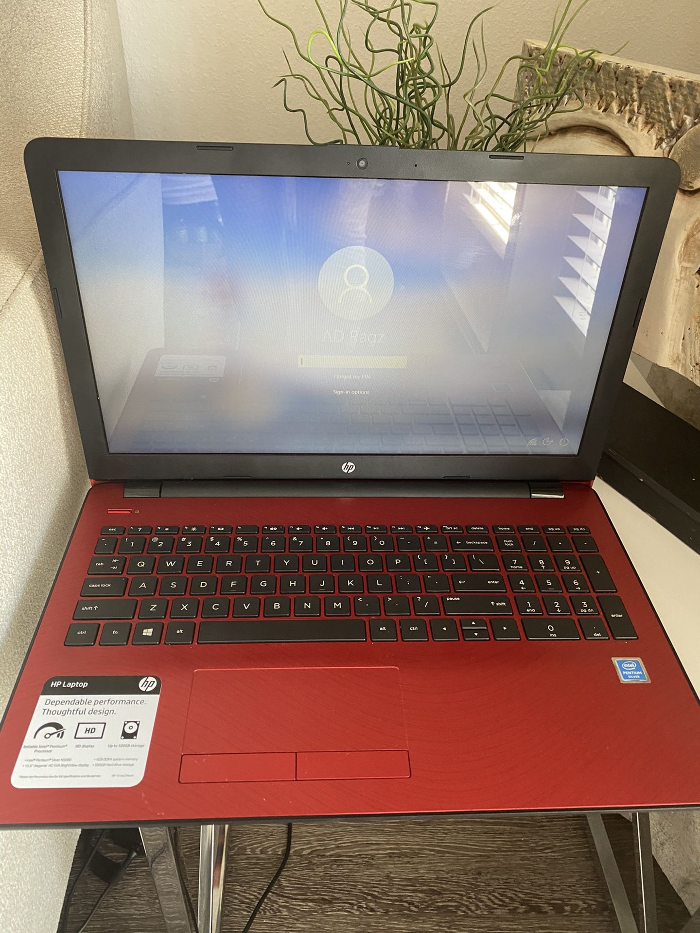 HP 15.6 Red Laptop