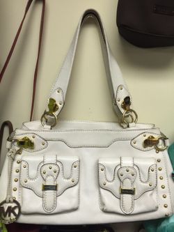 White Michael kors leather