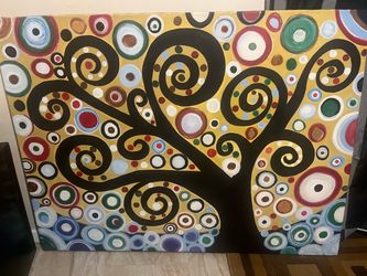 Large Abstract Tree of Life Canvas Painting