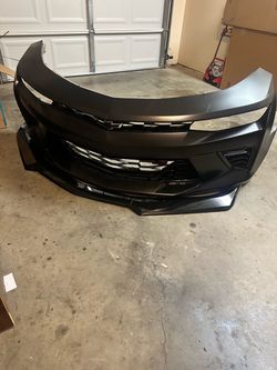 2017 SS Camaro Front Bumper Wrapped Satin Black