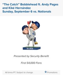 The Catch Dodgers Bobblehead Andy Pages & Kiké Hernández