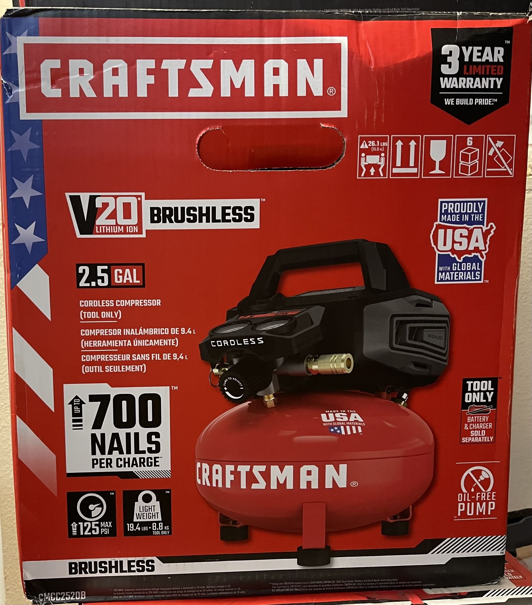 Craftsman 2.5 gal Pancake Portable Air Compressor 125 psi