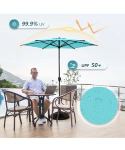 Abba Patio 7.5FT Lyon Outdoor Patio Umbrella Outdoor Table Umbrella with Push Button Tilt and Crank Market Umbrella 6 Sturdy Ribs UV Protection Waterp
