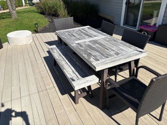Patio Table Chairs and Bench