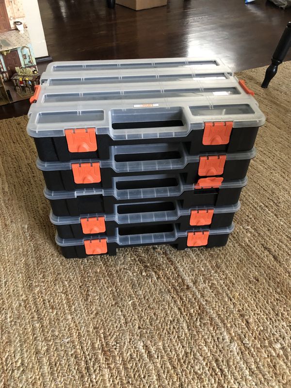 5 HDX Interlocking Organizers/Storage Bins/ Good for LEGO, Hardware for