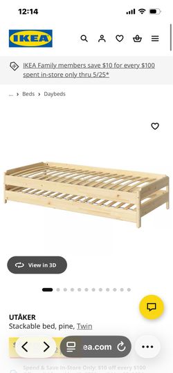 IKEA Twin Bed Frame + Matress - Solid Wood