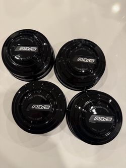 RAYS LARGE PCD CENTER CAP GLOSS BLACK/BLACK FOR 6×139