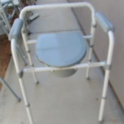 Bedside Commode Or Porta Potty Folds Flat For Storage Also Fits Over Most Household Commodes