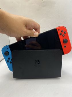 Nintendo Switch OLED Neon Red Blue Console + Dock Switch 1 Handheld excellent