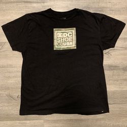 Y2K DC Shoe Company Tee Shirt Size XL Camo Logo 2000s Skateboard Goth Emo #1033