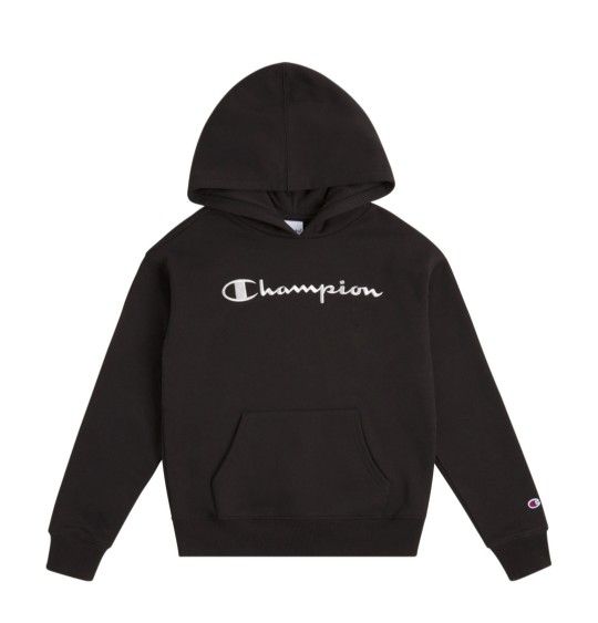 Kids Champion Logo Fleece Hoodie Black Xs 4/5