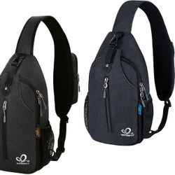 WATERFLY Crossbody Sling Backpack Sling Bag Travel Hiking Chest Bag Daypack

