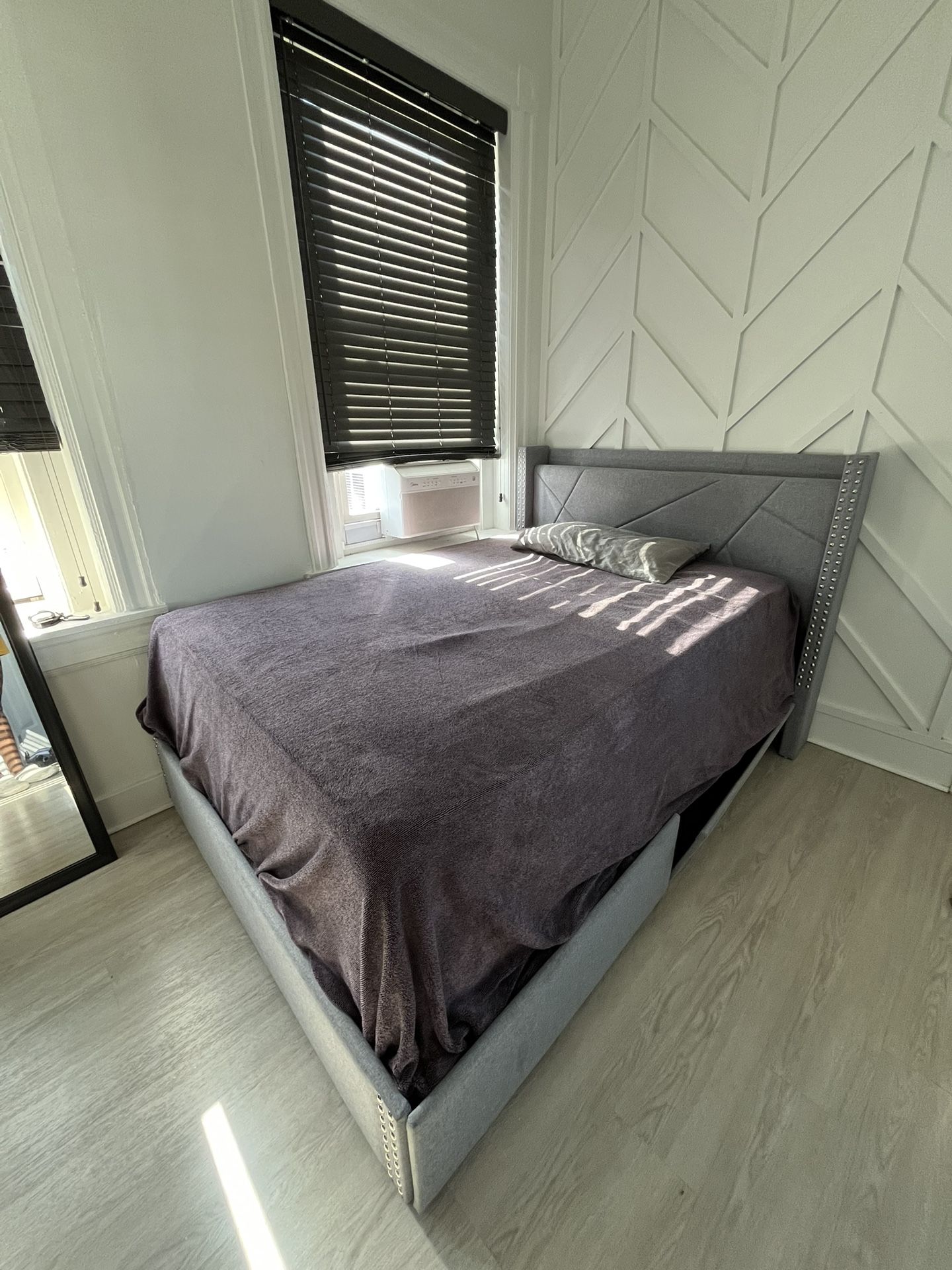 Full Size Bed Frame (Mattress and Topper Included! 