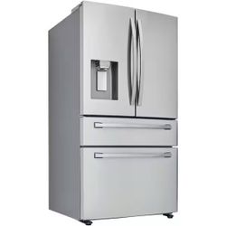 Samsung 28 cu. ft. Standard Depth 4-Door French Door Smart Refrigerator in Fingerprint Resistant Stainless 