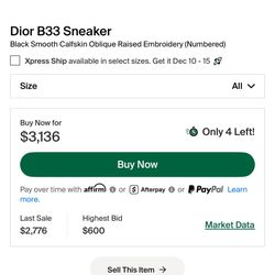 Dior B33 Black Brand New EU 41 Men’s Size US 8.5