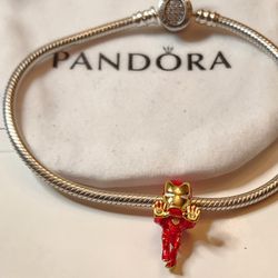 Pandora Bracelet With Iron Man Charm 💯 %silver 9.25 