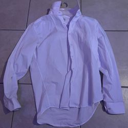 White Long sleeve Button Up Large