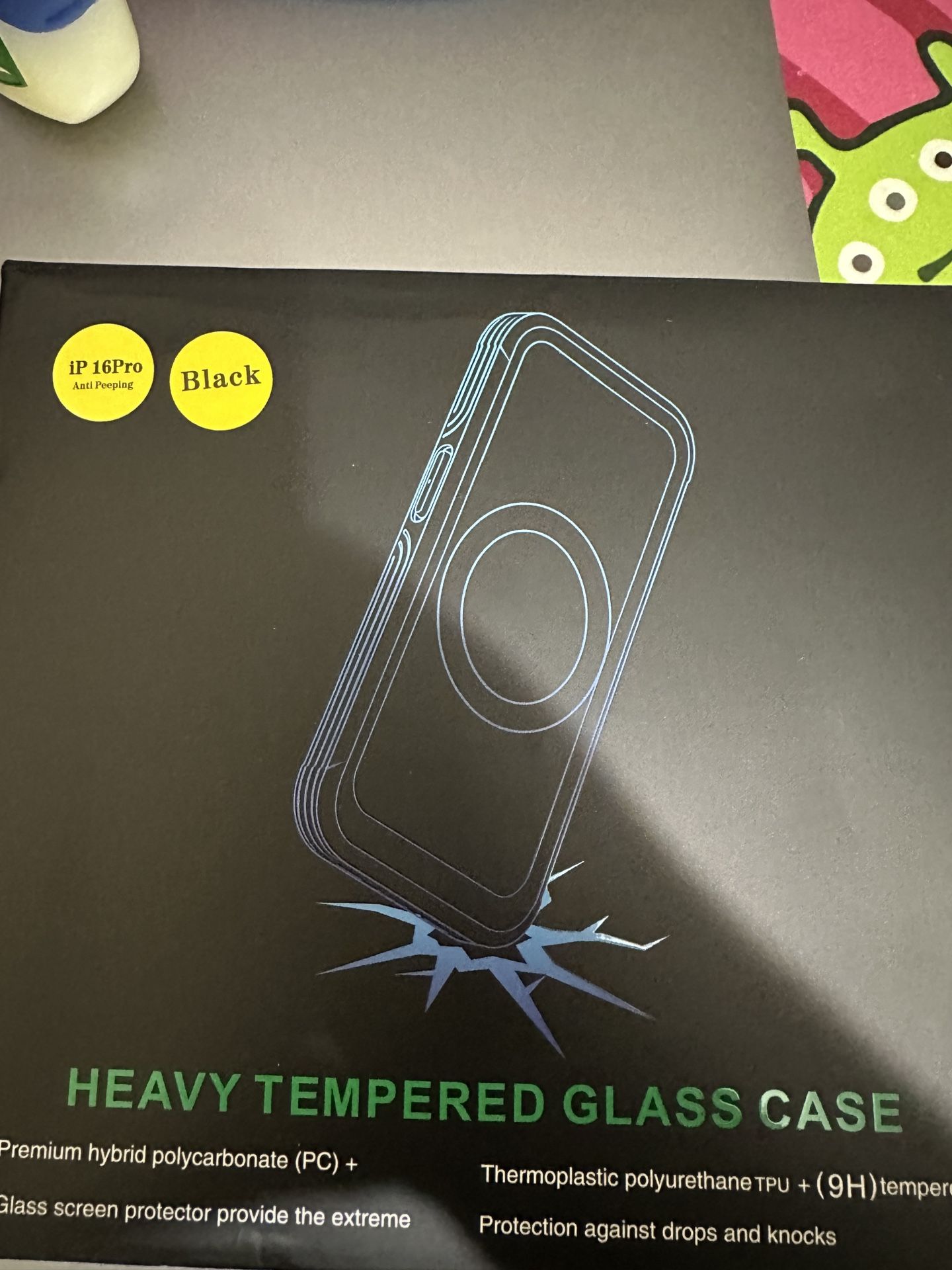 for iPhone 16 Pro Case, Double Front Frame Built-in 9H Tempered Glass Screen Protector + Privacy Screen Protector, Compatible with MagSafe, Magnetic P