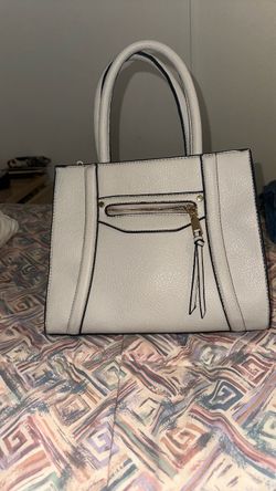 White Structured Tote Handbag