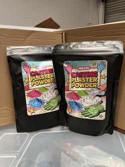 Ninesung Casting Plaster Powder, Craft Cement Powder, (Light Blue) 16oz x2