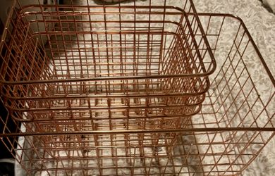 Rose Gold Storage Baskets 