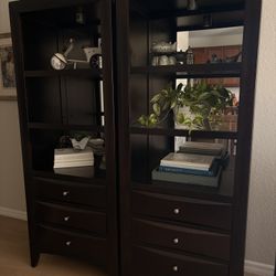 2 Black/Espresso Bookshelves 