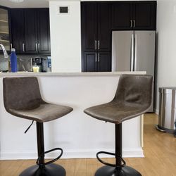 Vegan Leather Bar Stools (Set of 2)