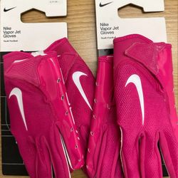 Brand New Nike Vapor Jet Football Gloves Triple Pink White Youth Kids Sizes Small, Medium, Large