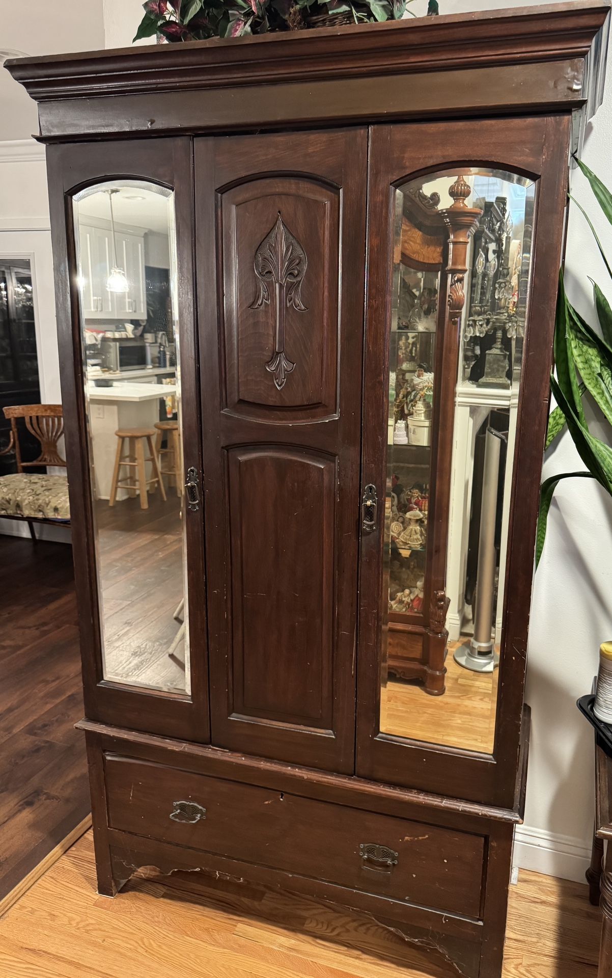 Antique Glass Armoire