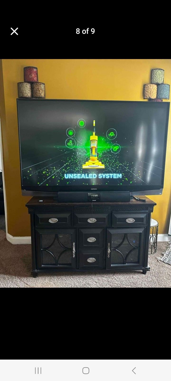 73"MITSUBISHI 1080P DIGITAL LASER PROJECTION TV WITH REMOTE AND HDMI PORTS $200 FINAL PRICE