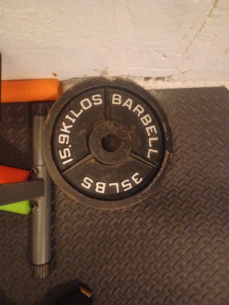 Plates And Kettle Balls With Olympic Bar For Sale