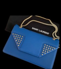 Authentic Saint Laurent Blue Betty Shoulder Bag