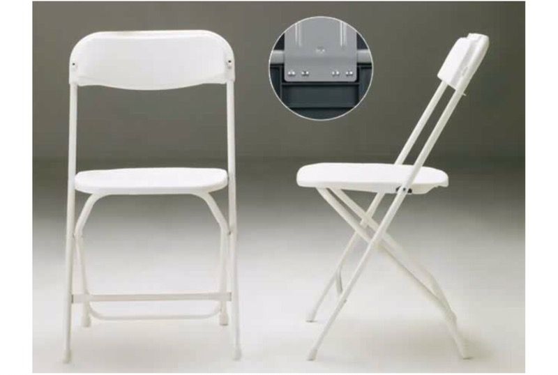 White folding chairs