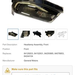 Camaro 6th Gen Headlights   Driver Side 