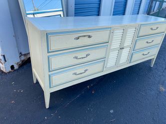 Vintage 9 drawer wood dresser