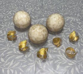Decorative Dining Table Orbs and Napkin Rings 