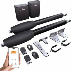 Clifford 500 Premium Dual Automatic Gate Openers Up to 20ft and 1200lb Heavy Duty Swing Gate, Gate Opener with Remote Complete Kit, Electric Gate Open