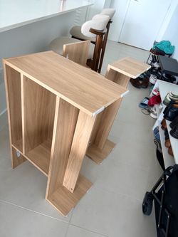 Two wooden shelves