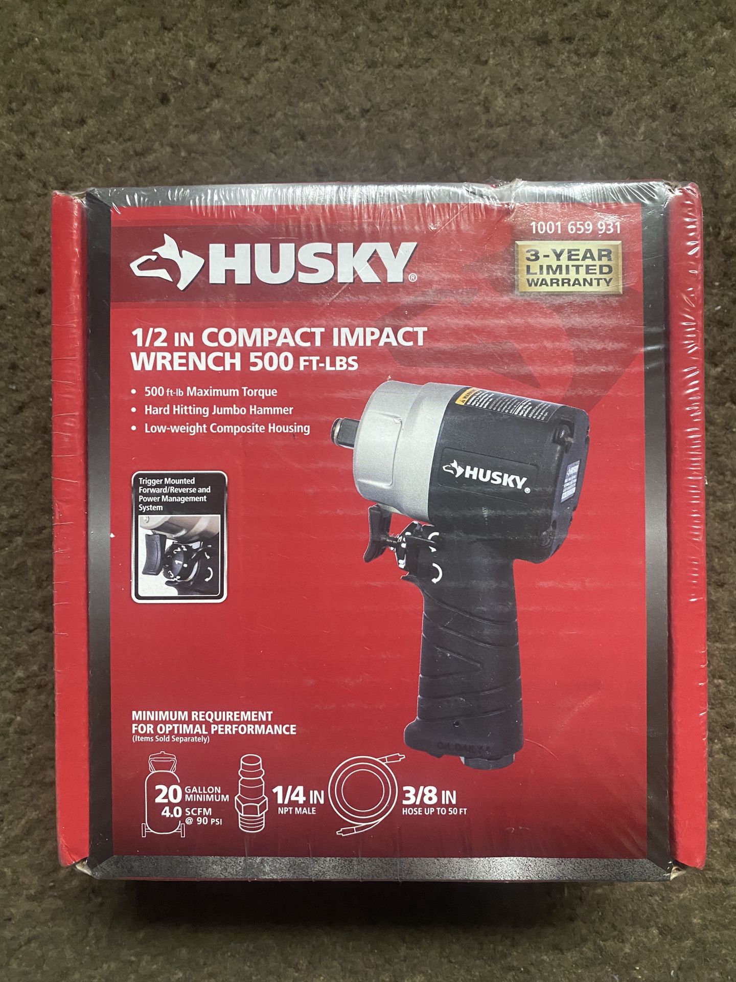 husky 1/2 IN COMPACT IMPACT WRENCH 500 FT-LBS