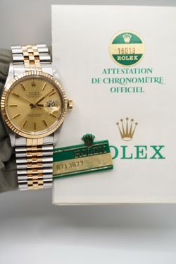 Rolex Datejust 36mm 16013 (1985) Two-Tone Champagne Dial -Jubilee | Papers & Tag