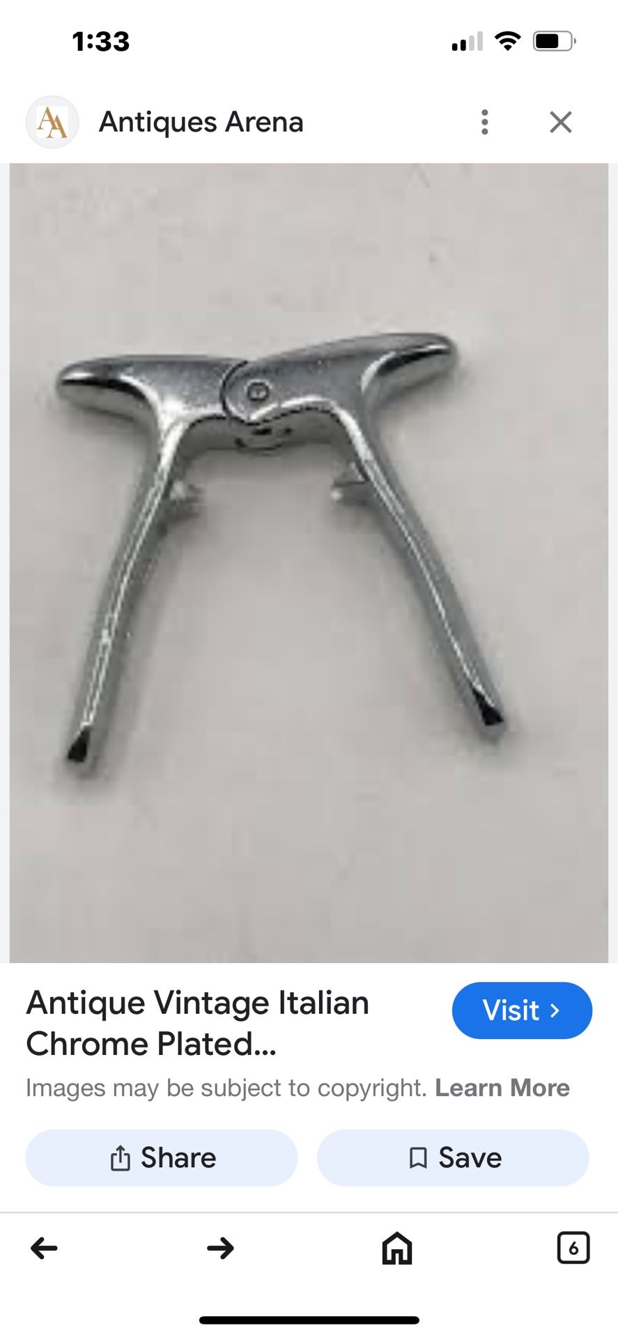 VTG: Italian Chrome Plated Champagne Key Bottle Opener