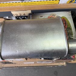 Dynomax 17743 Exhaust Muffler Super Turbo Aluminized Steel Oval Gray Exhaust Muffler 3" Offset