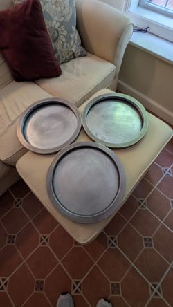 Set Of Three Galvanized Trays