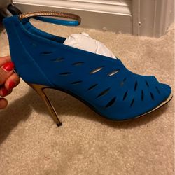 Velvet Blue Heels