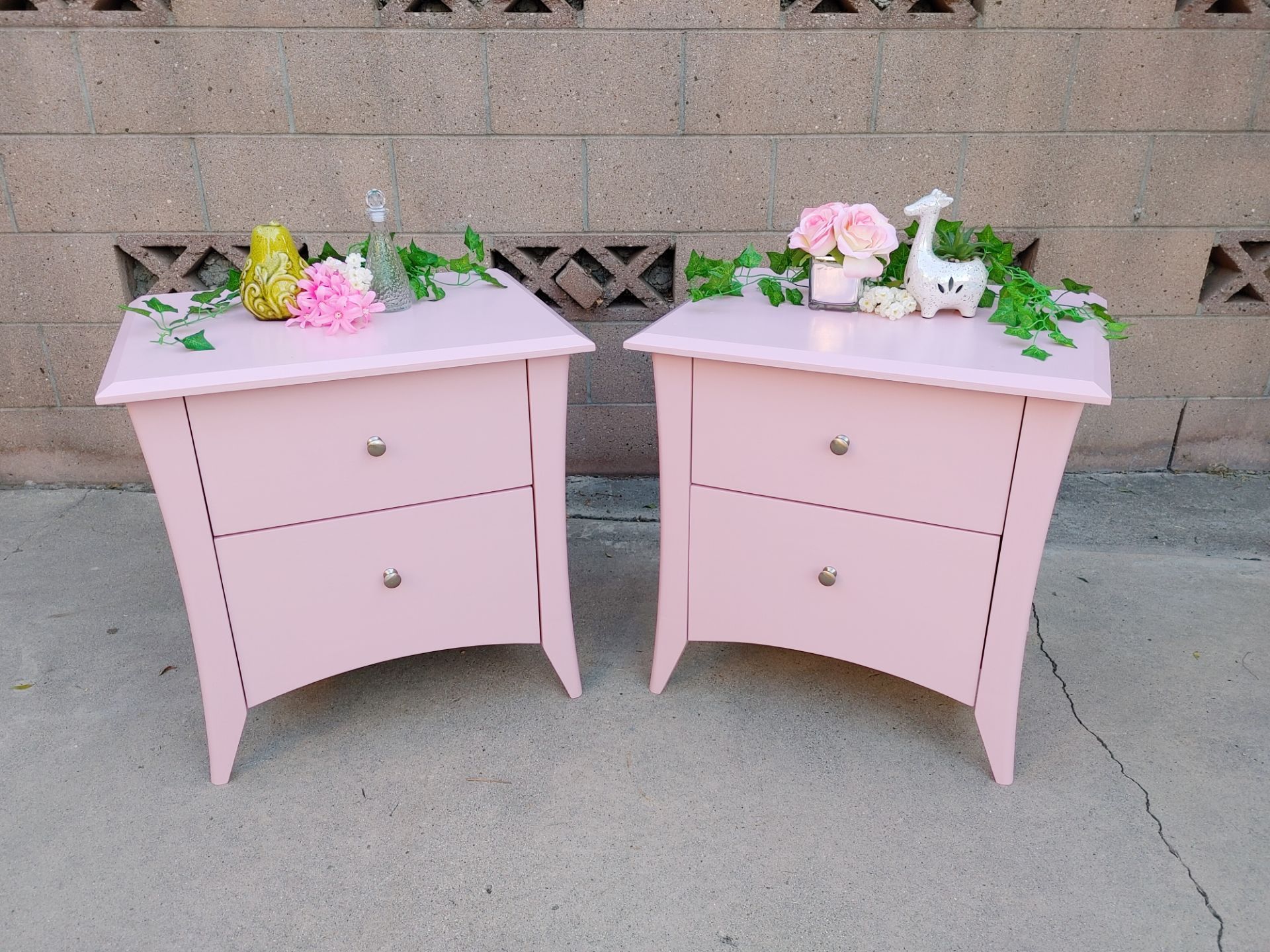Pink Vintage Nightstands